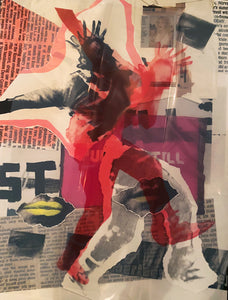 Punk Collage Red - 42" x  54"