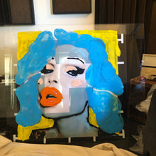 Load image into Gallery viewer, Amanda Blue Hair - 38&quot; x  38&quot;