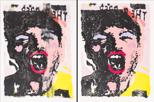 Anthony Punk Diptych Push Painting  18" x 24"